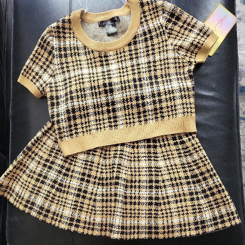 Crop Sweater And Skirt Set
